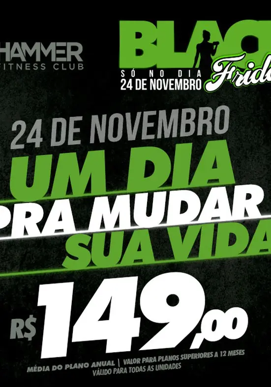 Black Friday: desconto na Hammer Fitness Club chega a 21%