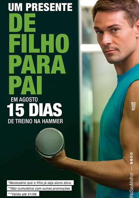 Na rede Hammer Fitness Club o Dia dos Pais segue até 31 de agosto